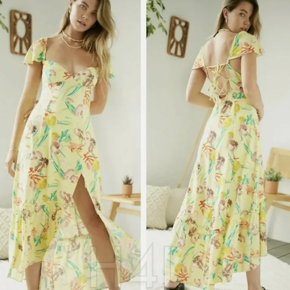 Urban Outfitters | Dresses | Urban Outfitters Yellow Seashell Siren Corset  Dress | Poshmark